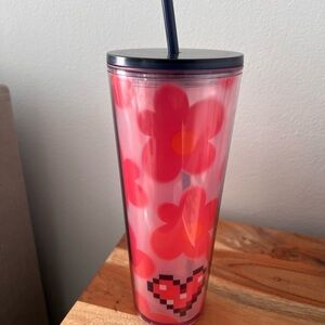 Starbucks Pink Tumbler with Straw
